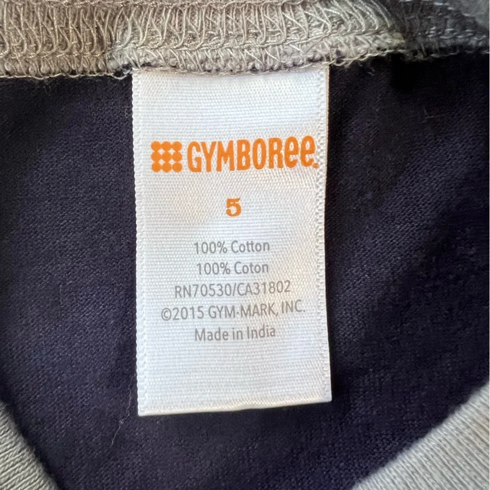 Gymboree Boys Cotton Long Sleeve Tee Navy Blue & Gray